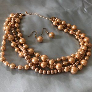 💎 Rose gold faux pearl set